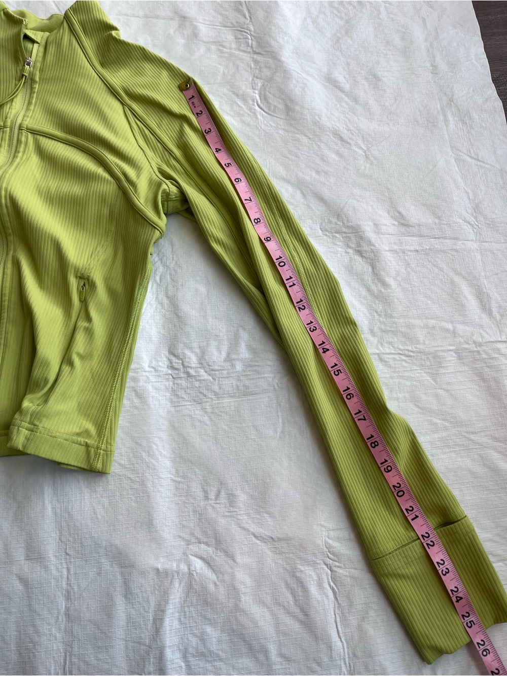 Lululemon Cropped Ribbed Define Lime Green Jacket - Picture 12 of 12